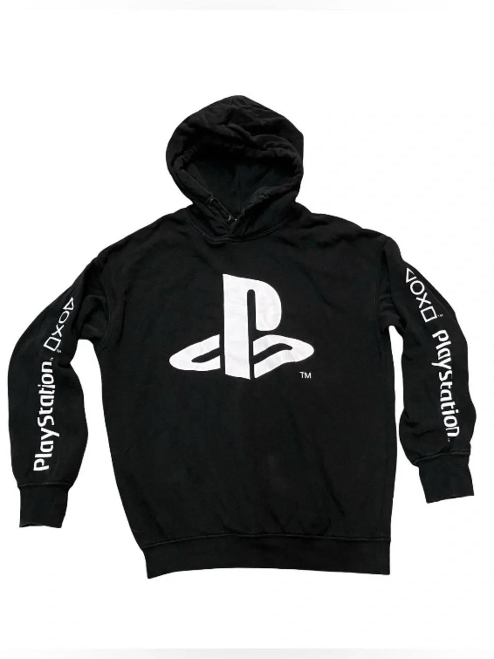 Playstation Hoodie Sweatshirt Youth 10-12 Sony X H&M Black Pullover Medium Logo